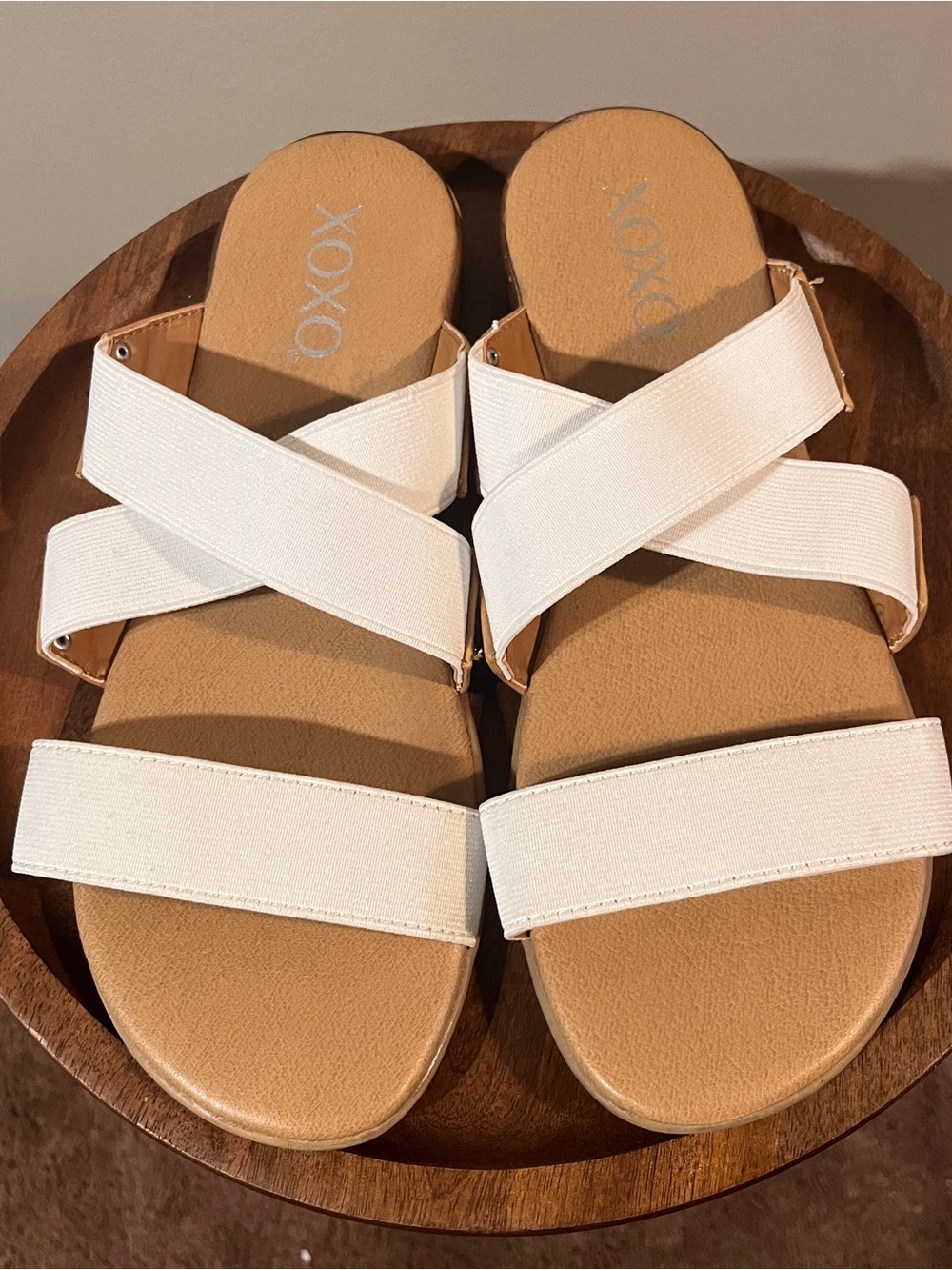 XOXO White Double-Strap Slide Sandals - Picture 3 of 5